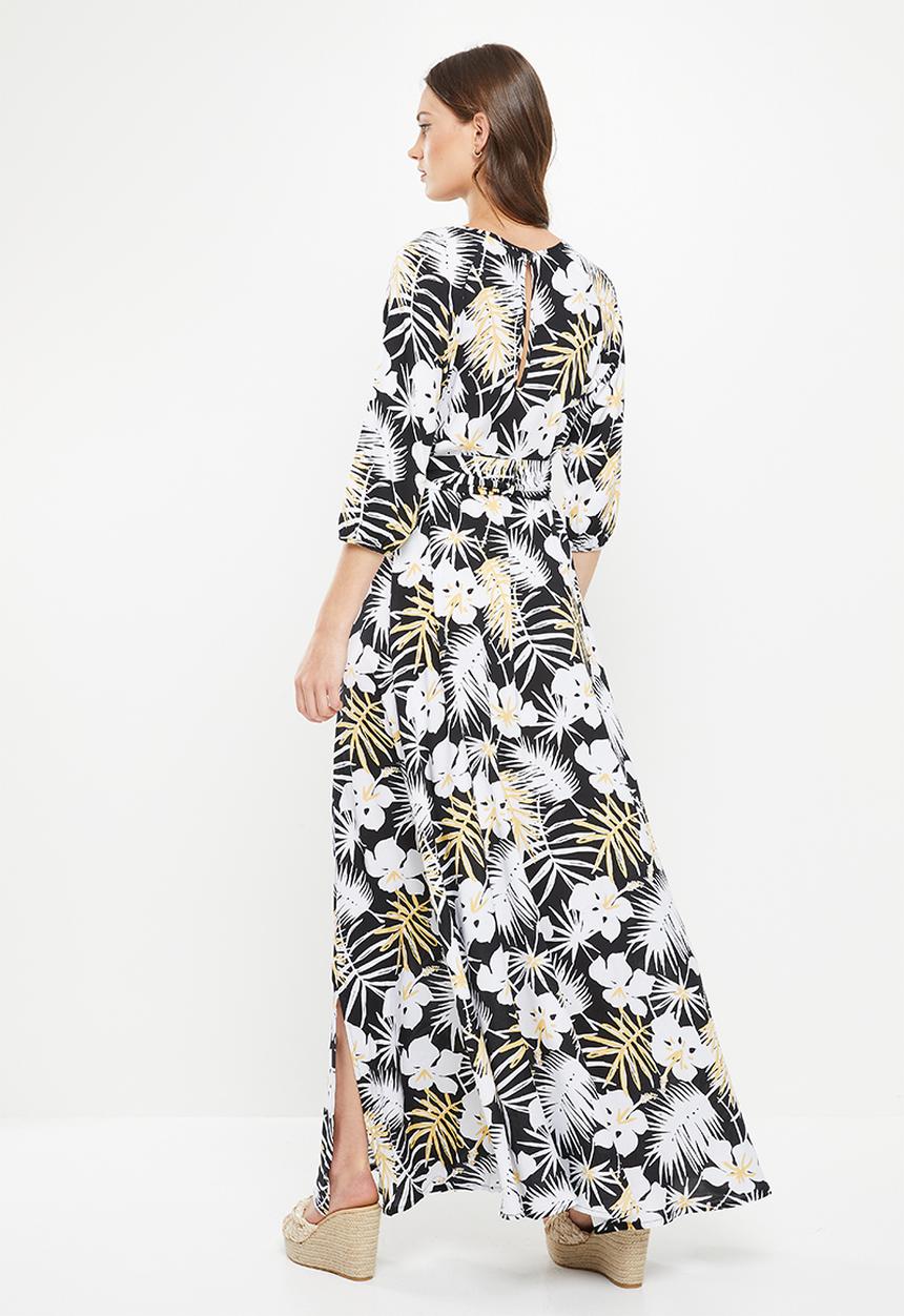 AMANDA LAIRD CHERRY - Elisa dress -  black/white/butter floral