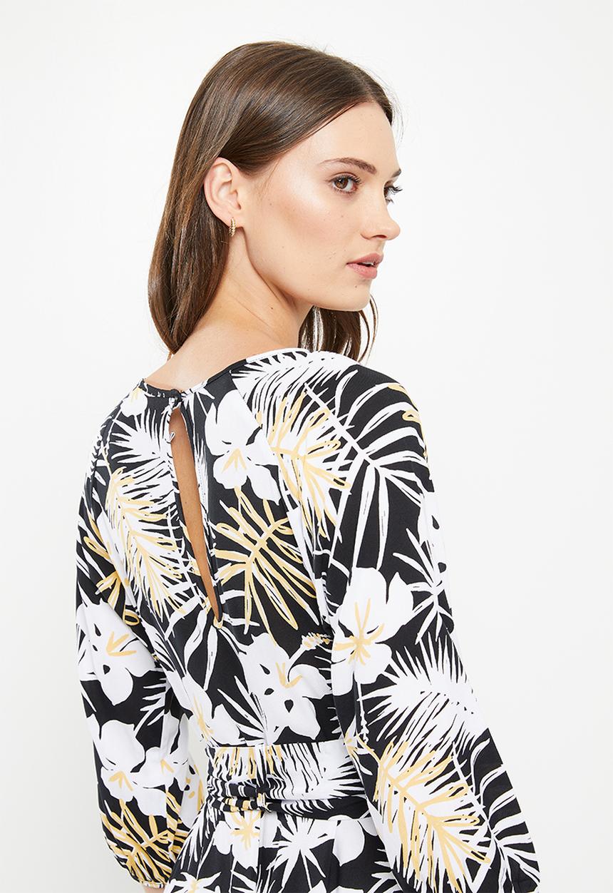 AMANDA LAIRD CHERRY - Elisa dress -  black/white/butter floral