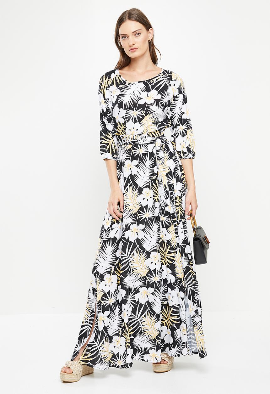 AMANDA LAIRD CHERRY - Elisa dress -  black/white/butter floral