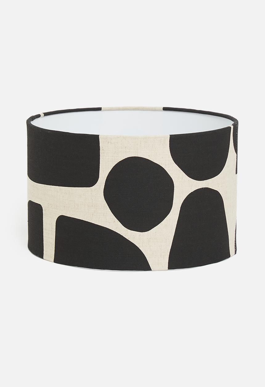 Sixth Floor - Mendi barrell lampshade - black & natural