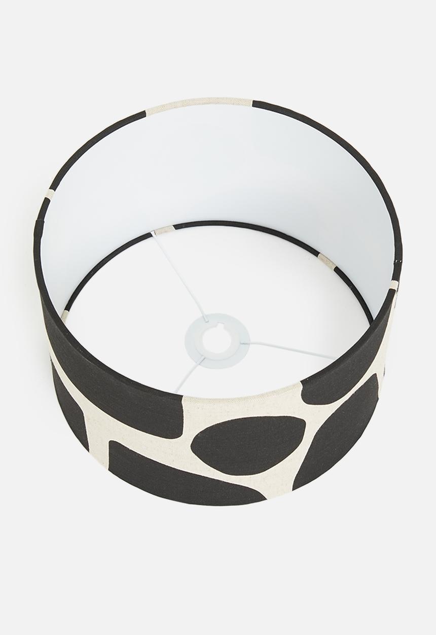 Sixth Floor - Mendi barrell lampshade - black & natural