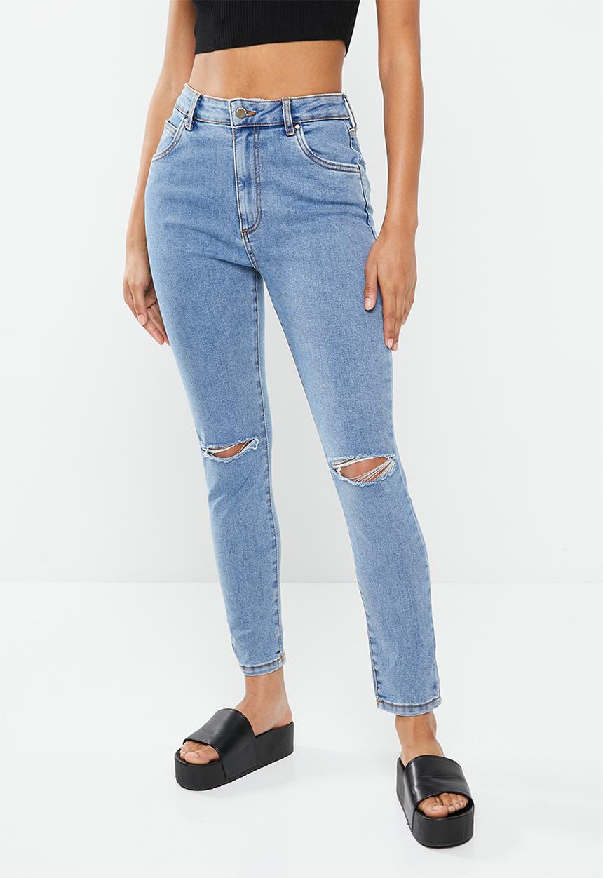 Cotton On - High rise cropped skinny jean - offshore blue rip