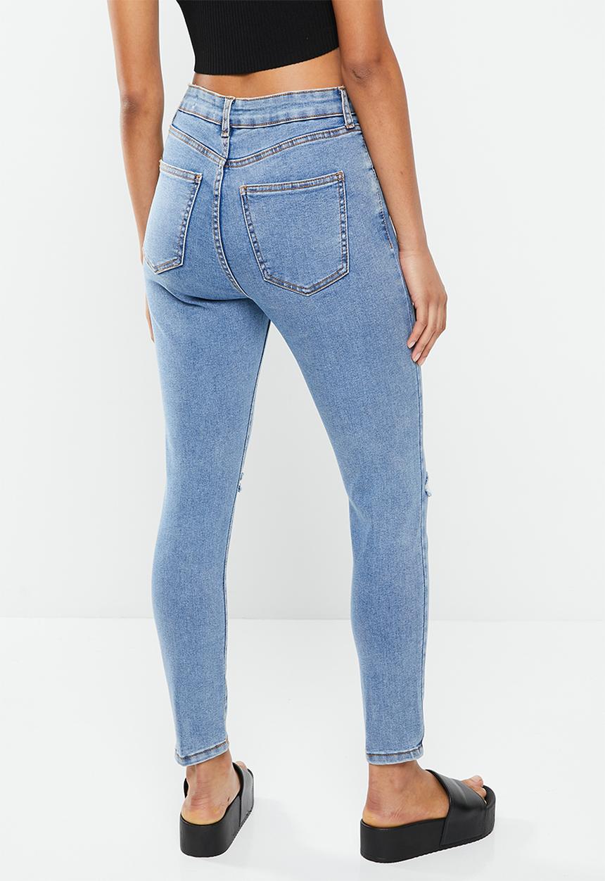 Cotton On - High rise cropped skinny jean - offshore blue rip