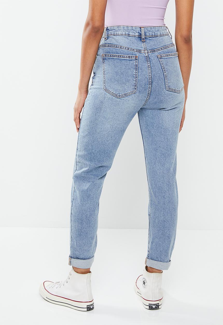 Cotton On - Stretch mom jean - rain blue