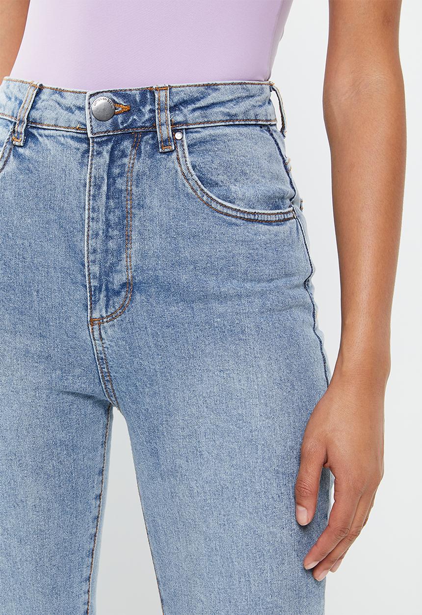 Cotton On - Stretch mom jean - rain blue