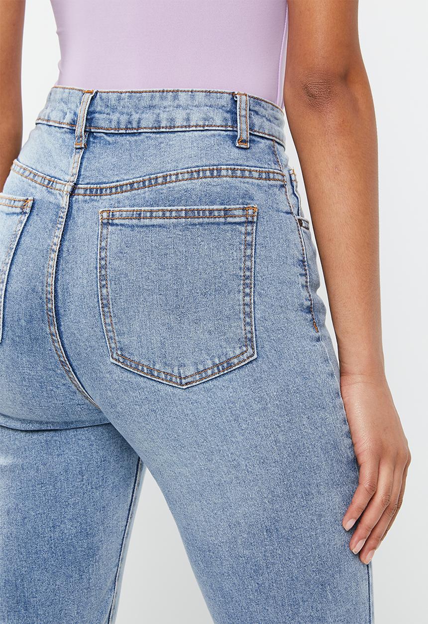 Cotton On - Stretch mom jean - rain blue
