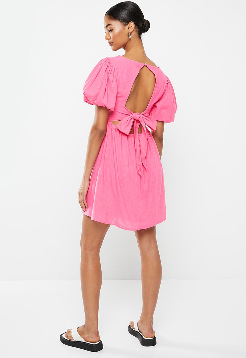 Cotton On - Elise v-neck mini dress - fun pink