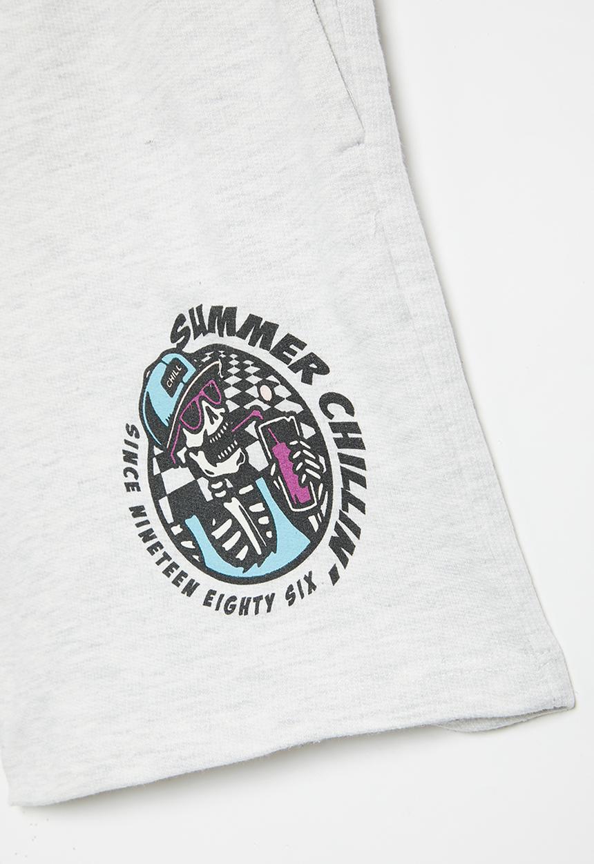 Superbalist - Printed sweat short - ice melange
