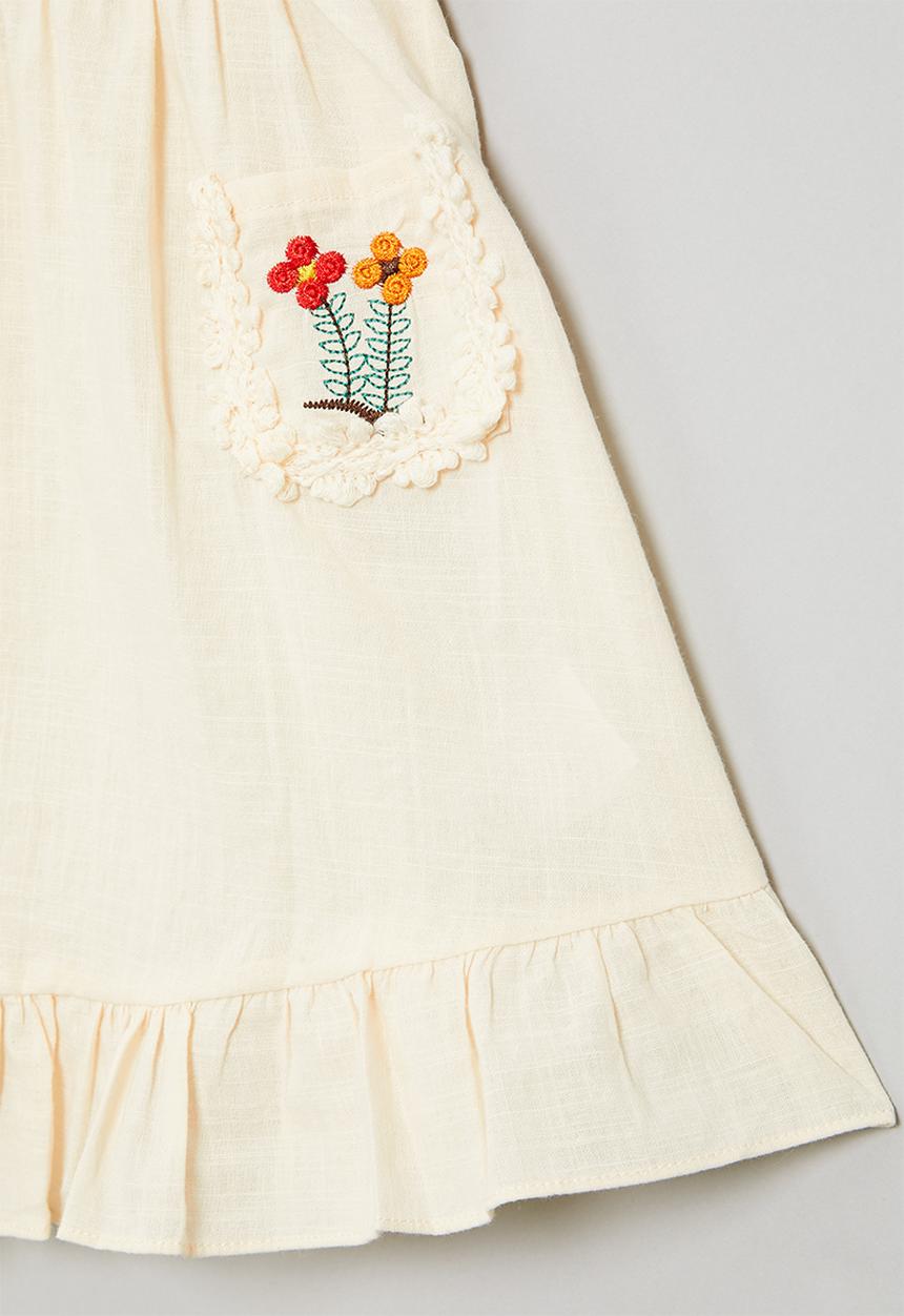 Pop Candy - Frill sleeve dress - cream