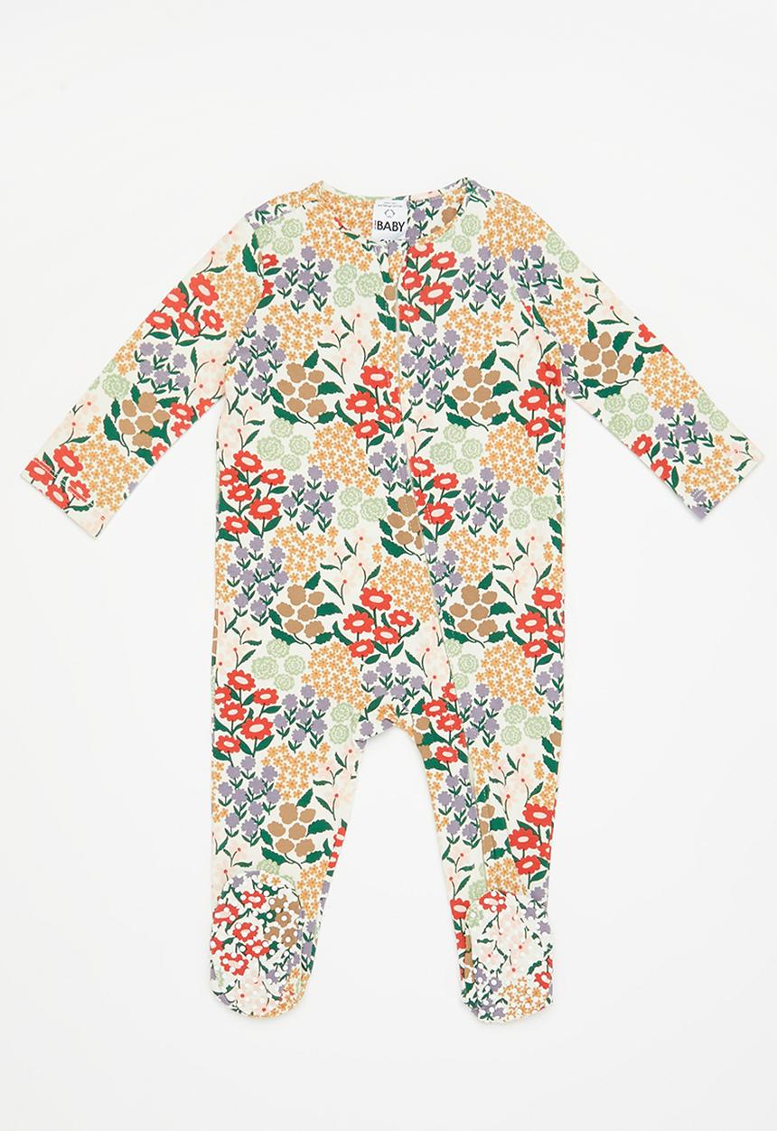 Cotton On - The long sleeve zip romper - dark vanilla & clara floral