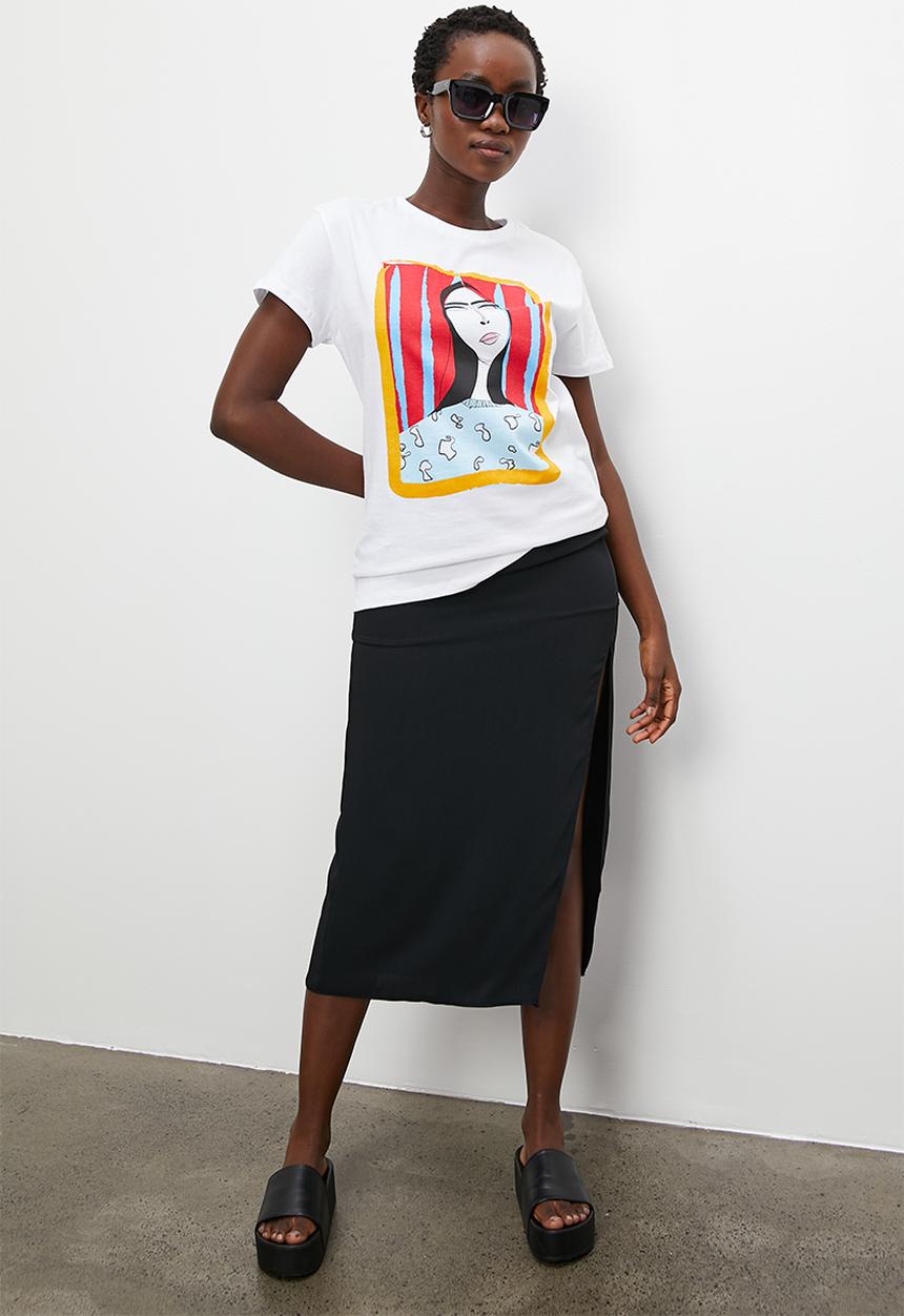 Superbalist - Relaxed tee - white face graphic