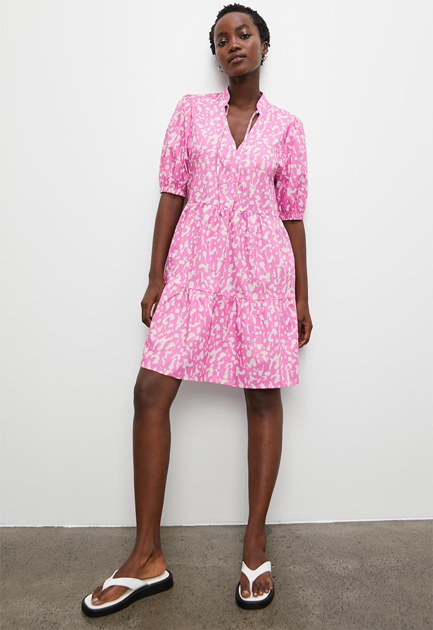 Superbalist - Tiered mini dress - pink minimal