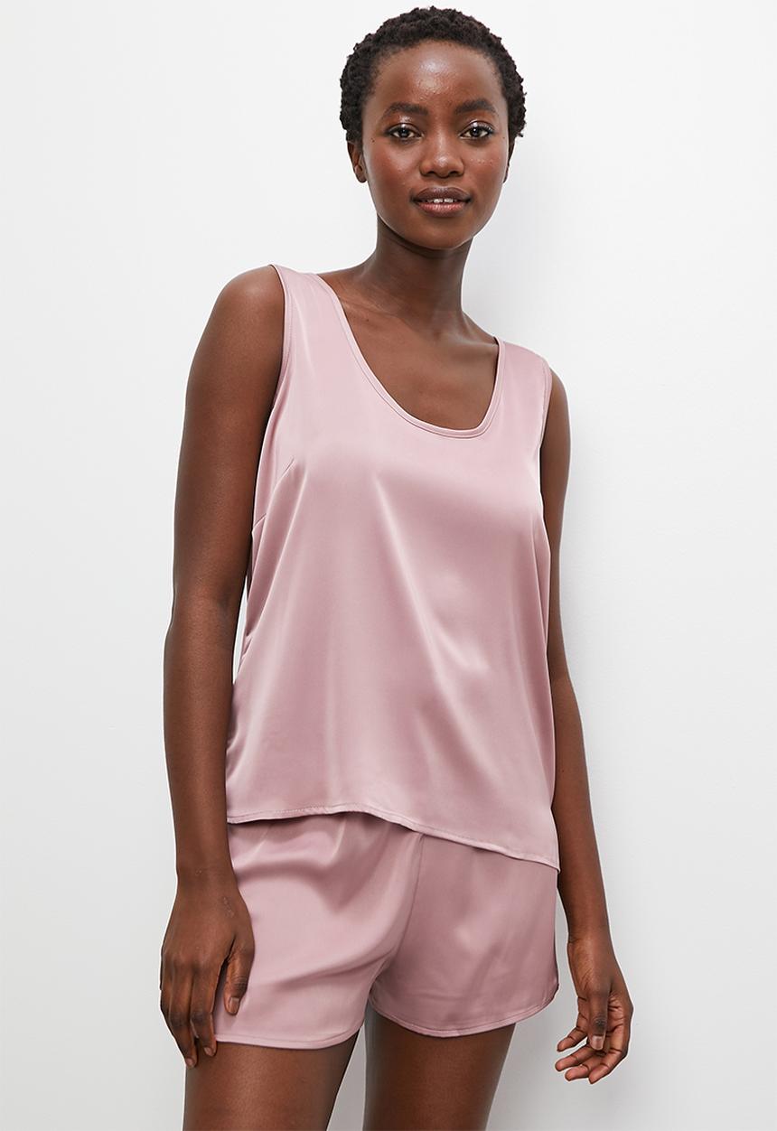 Superbalist - Sleep vest & shorts set - deep mauve