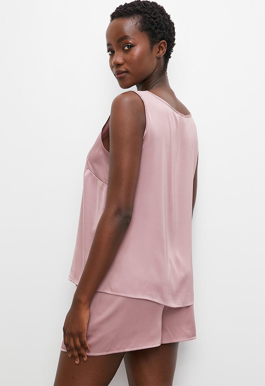 Superbalist - Sleep vest & shorts set - deep mauve