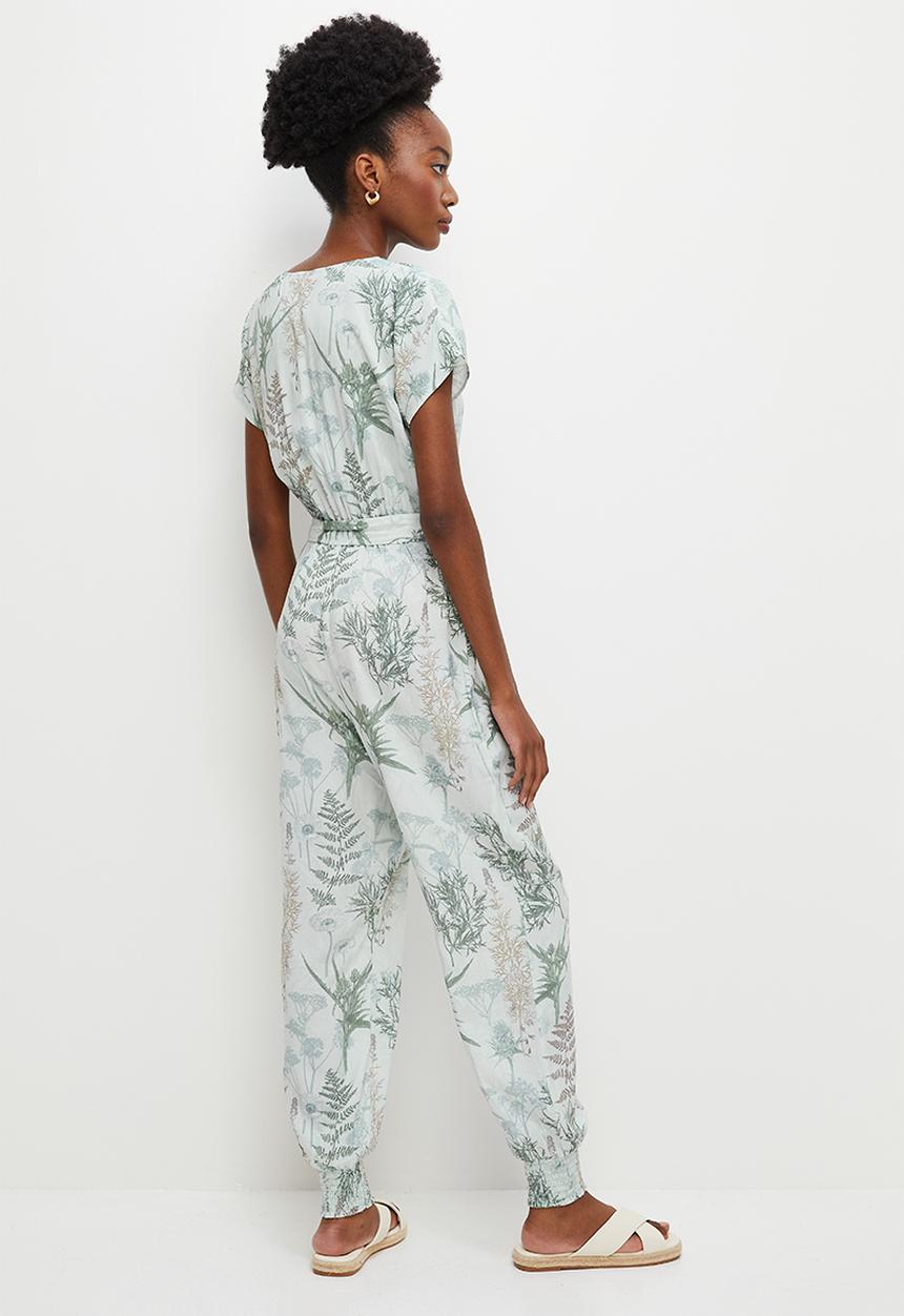 edit - Mock wrap harem jumpsuit - greys botanical