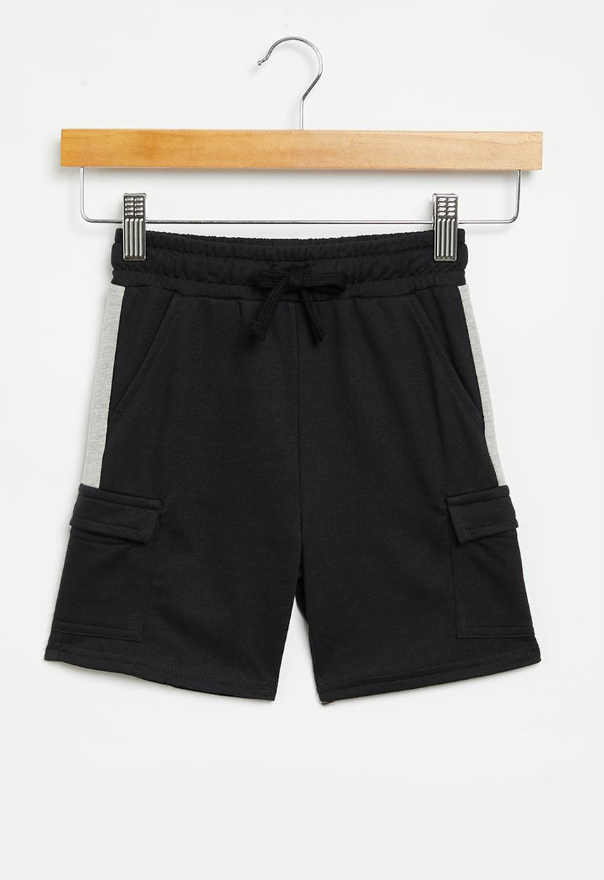 Superbalist - Fleece cargo shorts  - black & grey melange