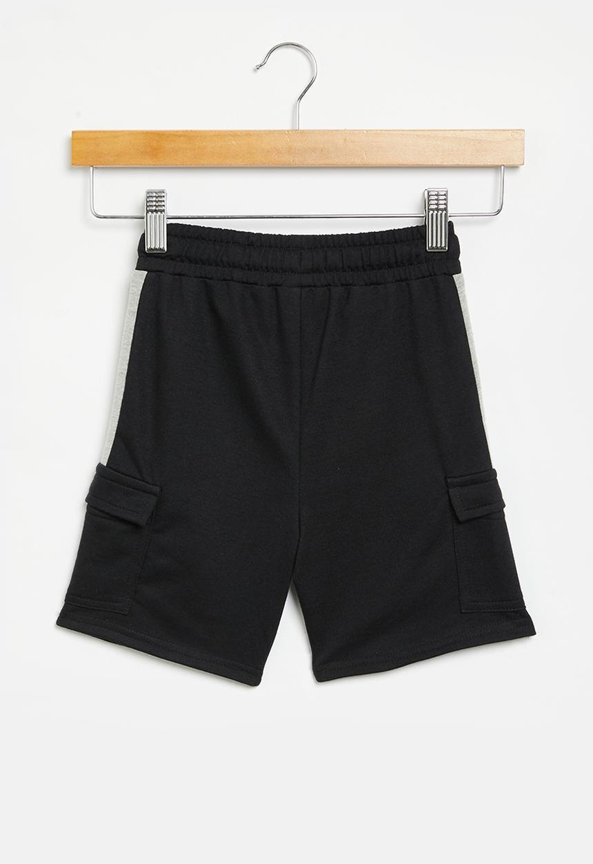 Superbalist - Fleece cargo shorts  - black & grey melange