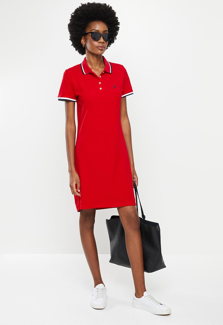 POLO - Leigh essential short sleeve stretch golfer dress - red
