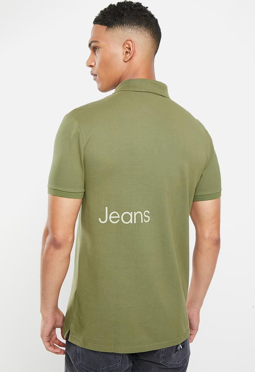 Calvin Klein - Institutional blocking polo - burnt olive