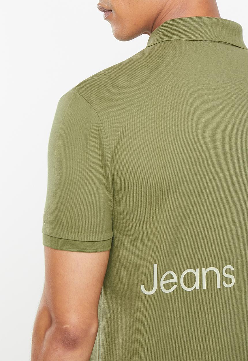 Calvin Klein - Institutional blocking polo - burnt olive