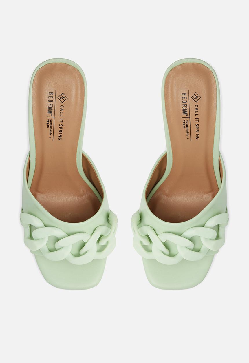 Call It Spring - Floraa mule heel - light green