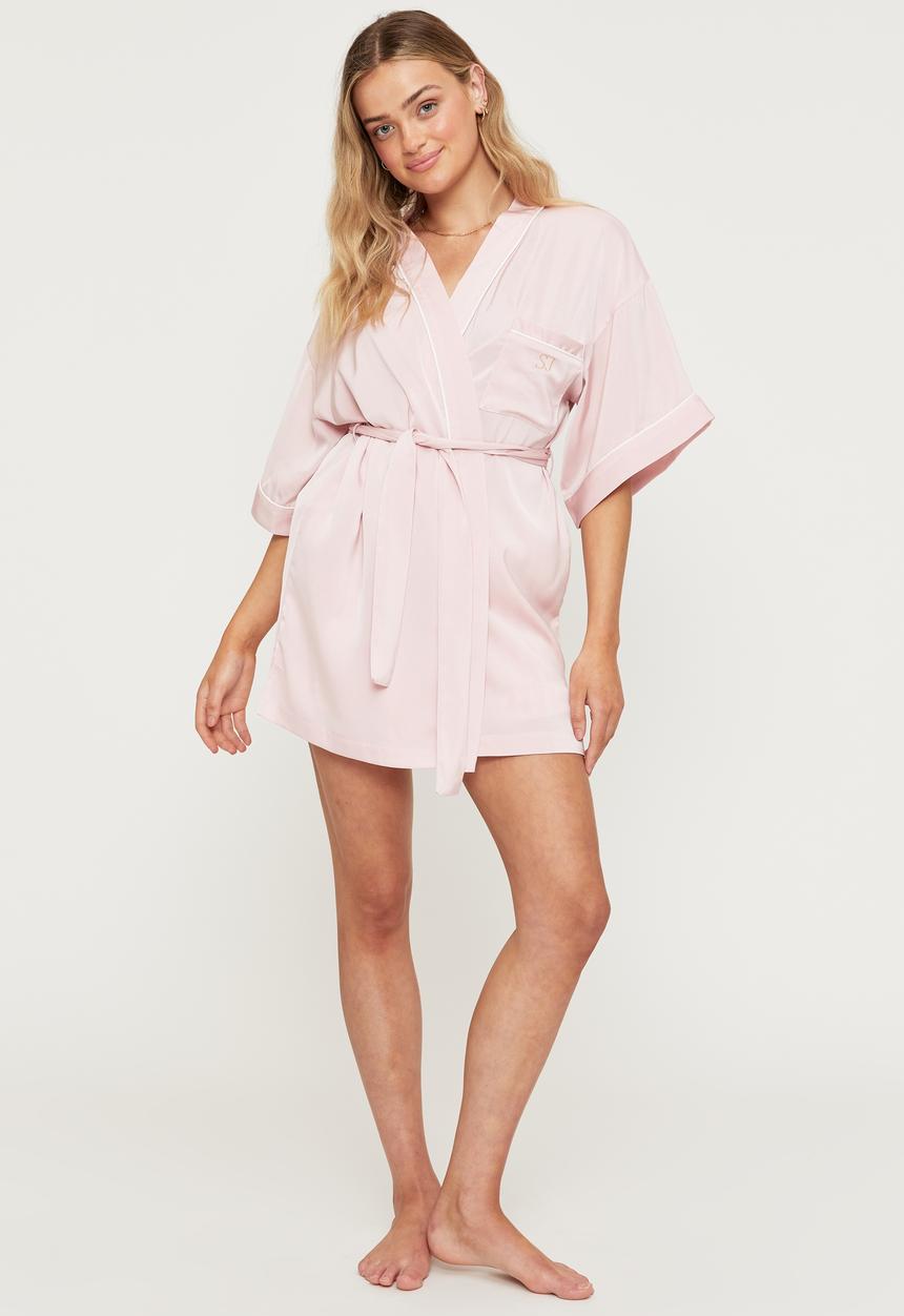 Cotton On - Satin robe - ballet pink
