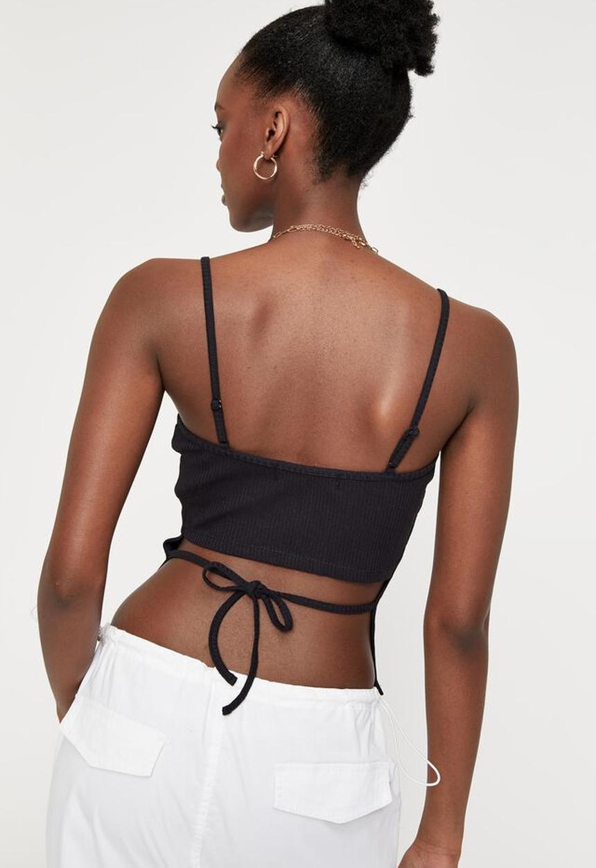 Cotton On - Aria napkin top - black