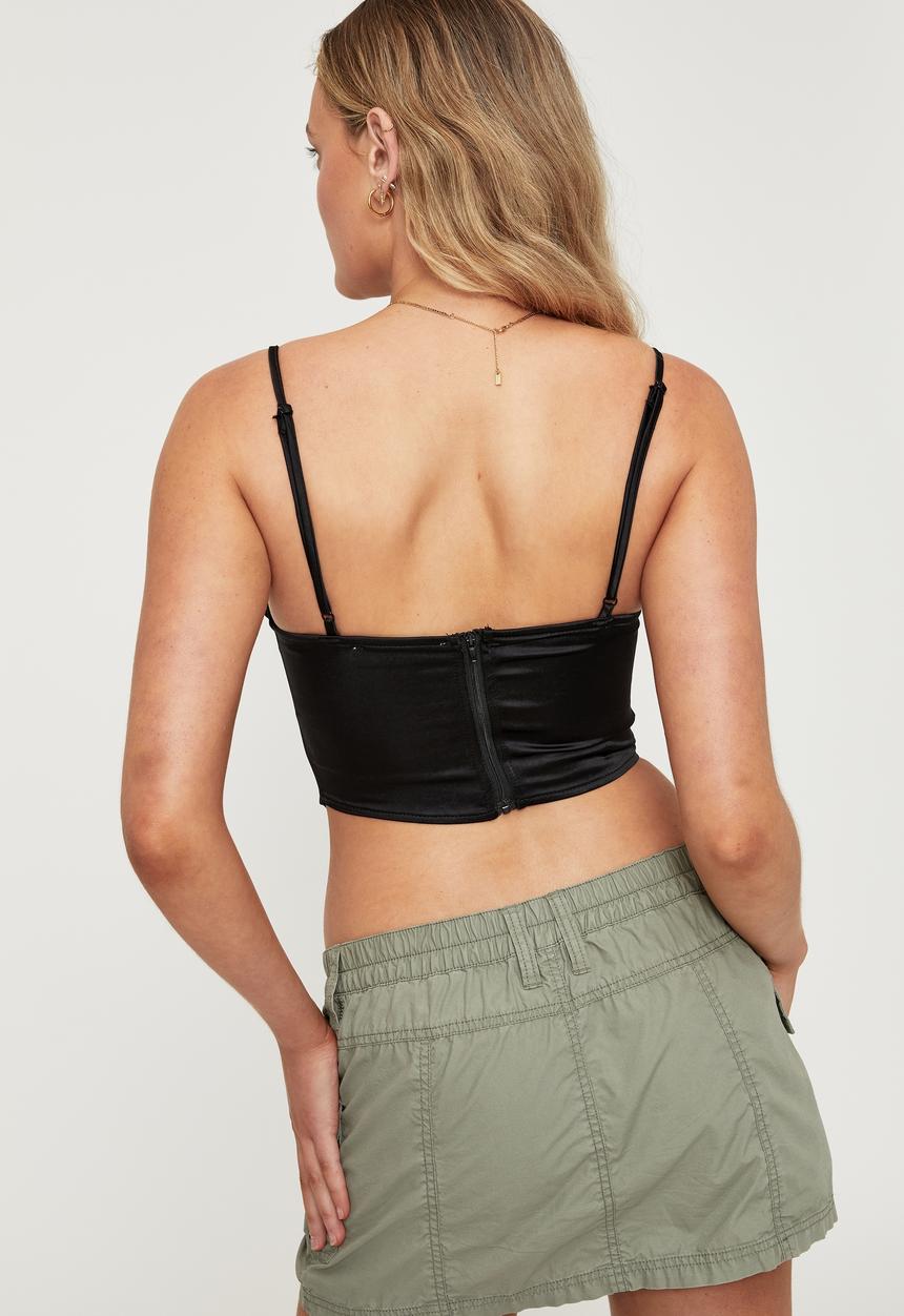 Cotton On - Olivia cowl corset - black