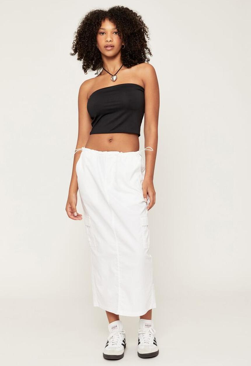 Supré  - Ash parachute maxi skirt - white