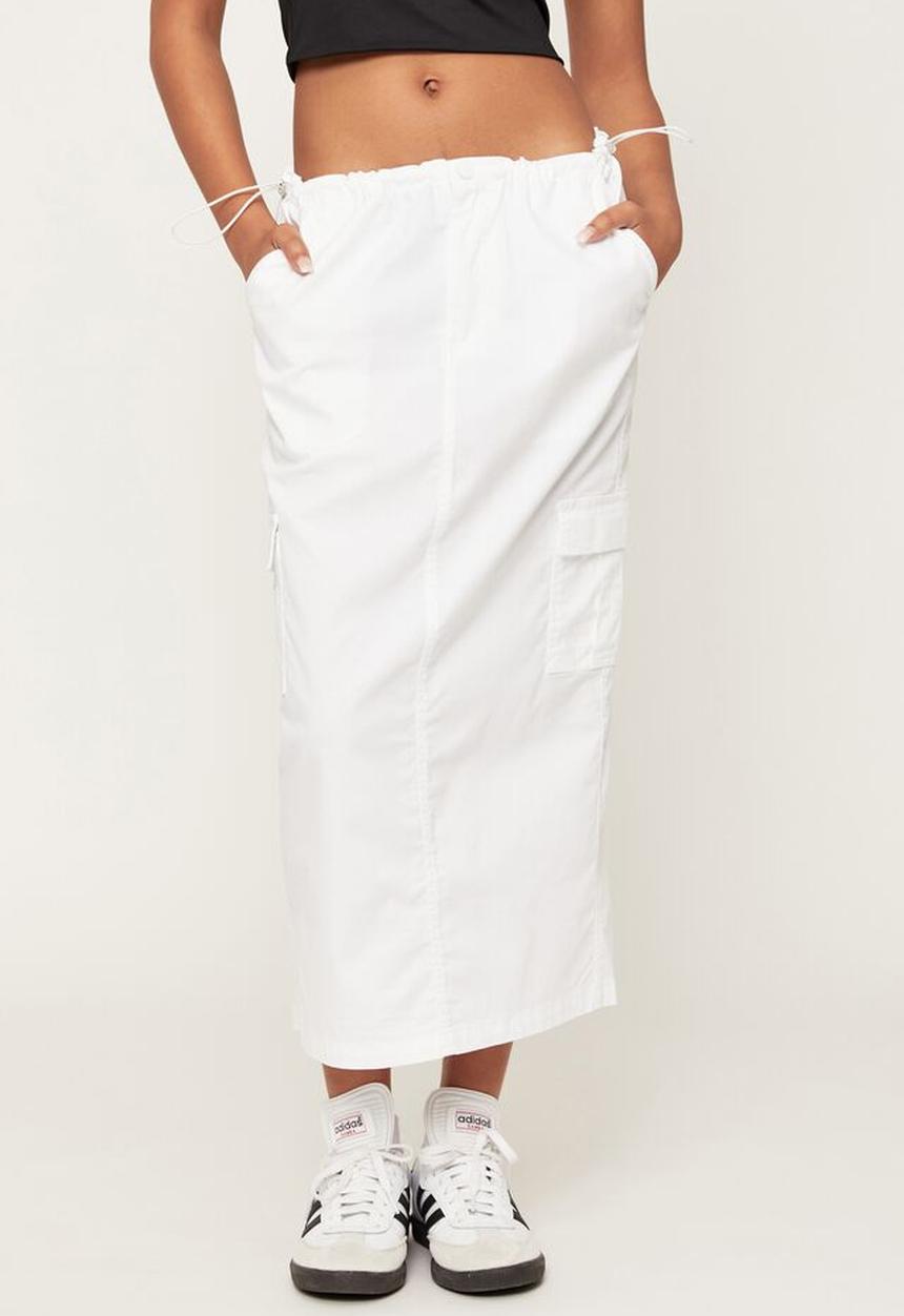 Supré  - Ash parachute maxi skirt - white