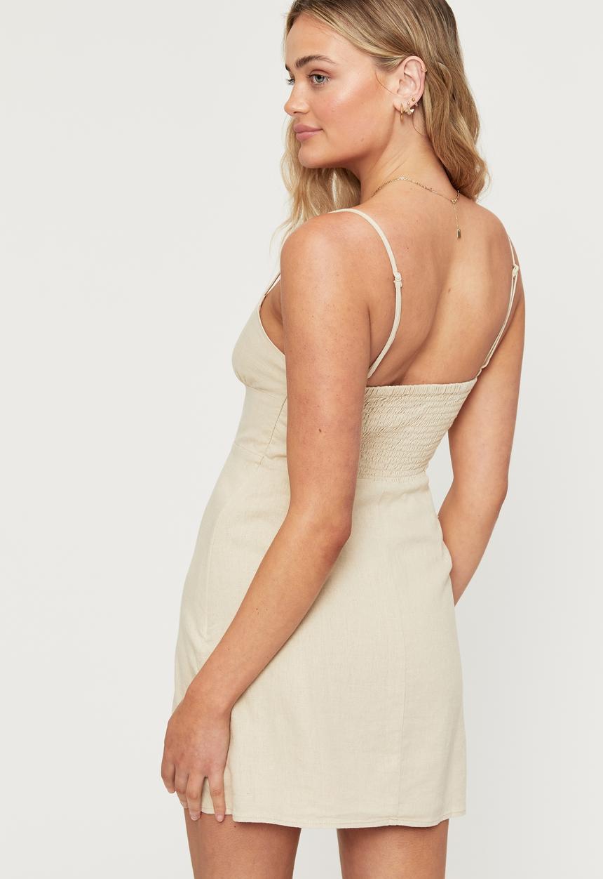 Cotton On - Grace linen mini dress - natural