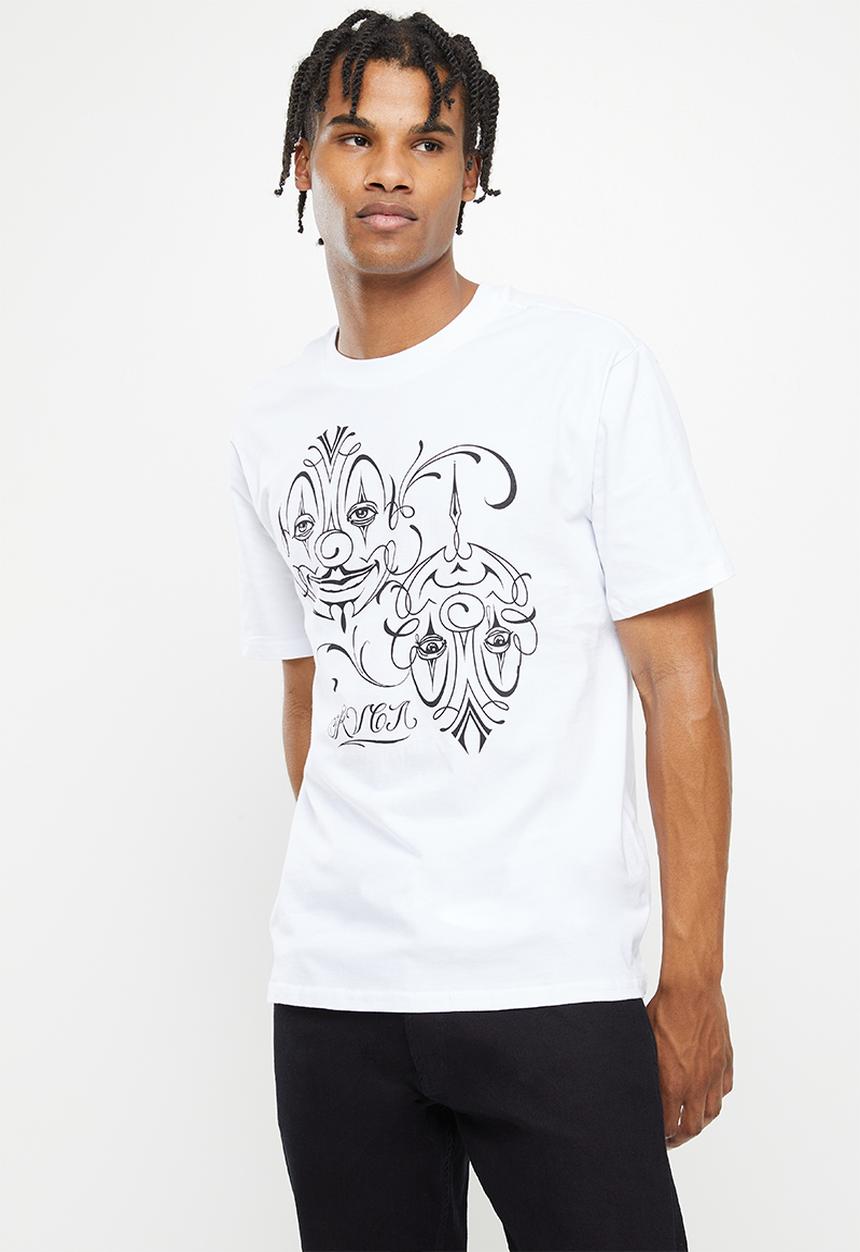 RVCA - Mister cartoon clowns short sleeve - white