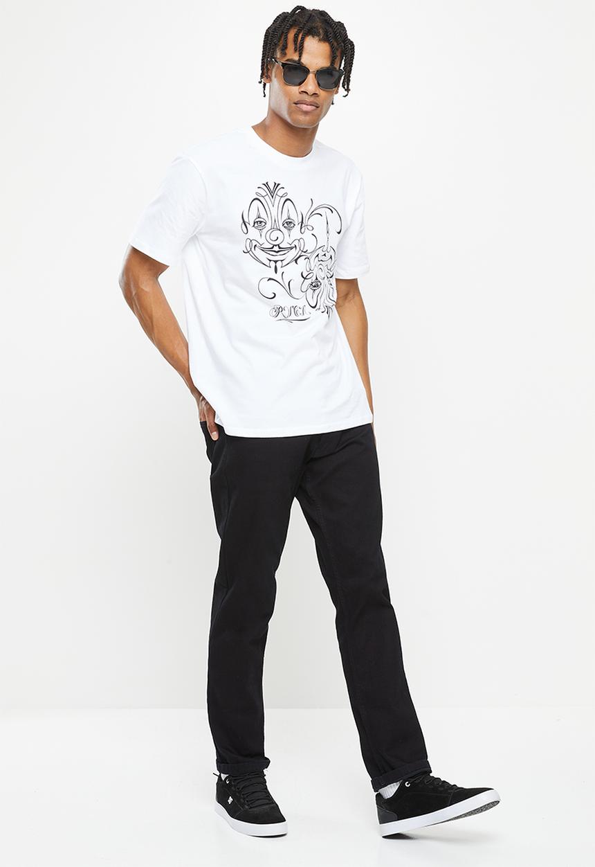 RVCA - Mister cartoon clowns short sleeve - white