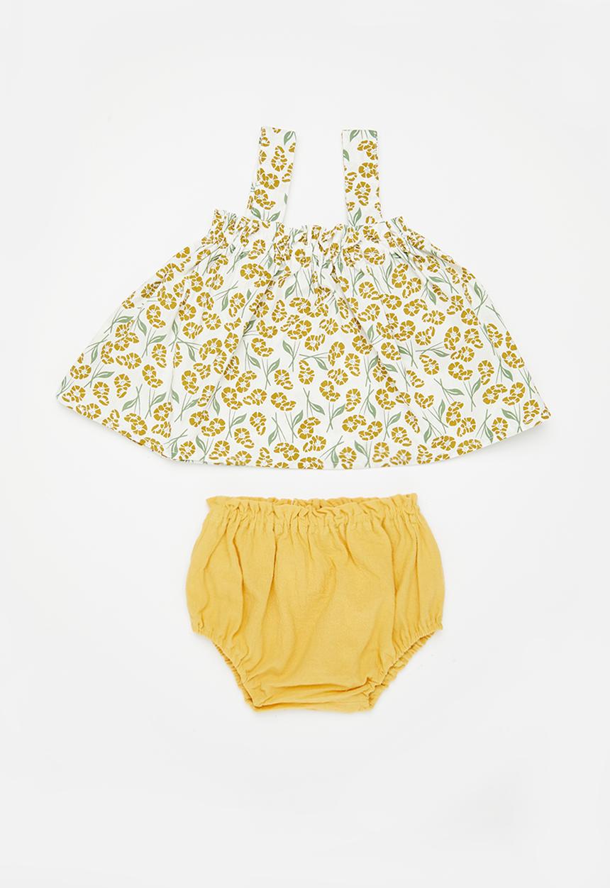 Pop Candy - Floral top & shorts set - yellow