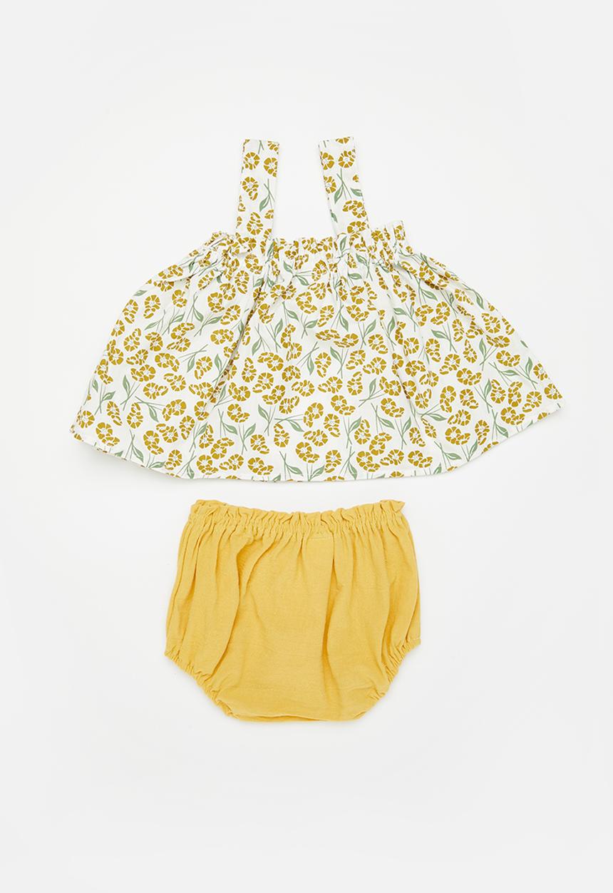 Pop Candy - Floral top & shorts set - yellow