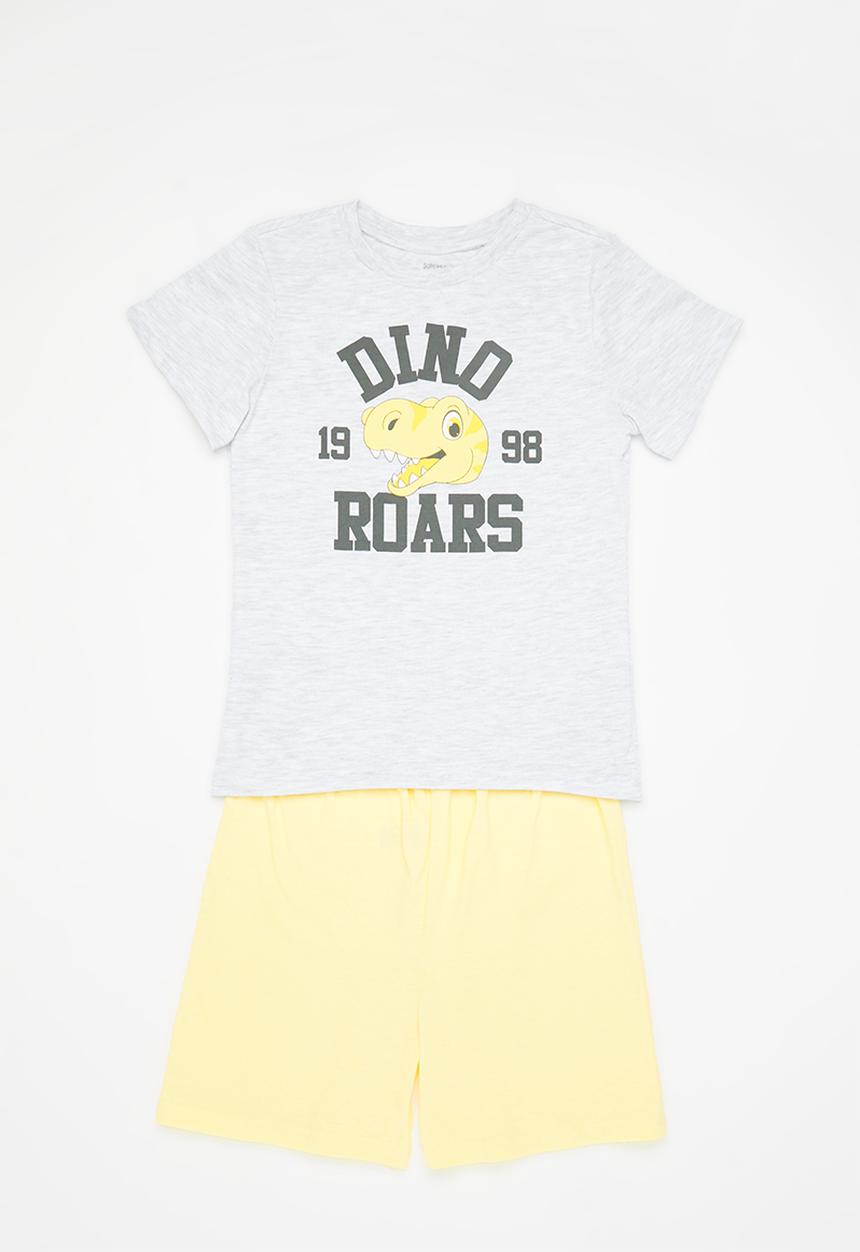 Superbalist - Boys summer pj set - grey & yellow