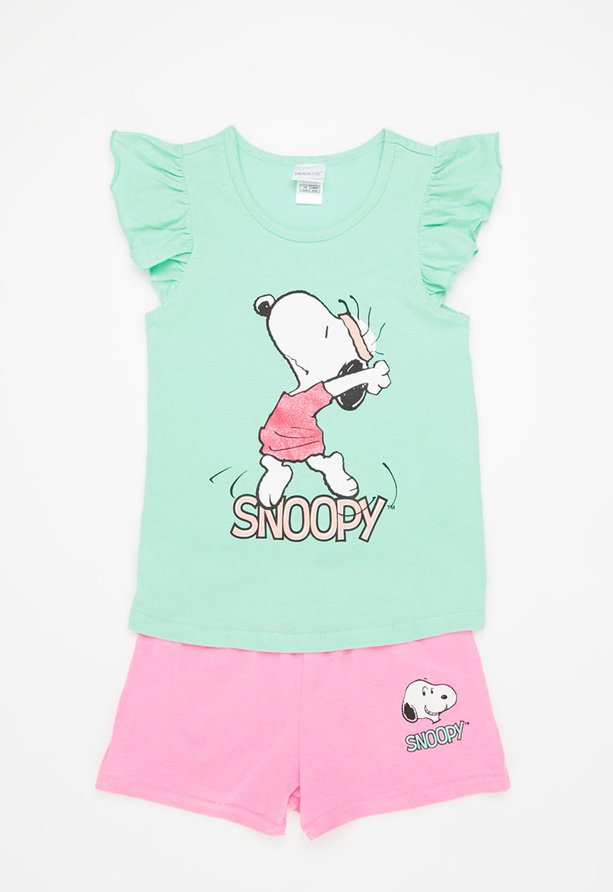 Character Group - Snoopy pj set - aqua/pink