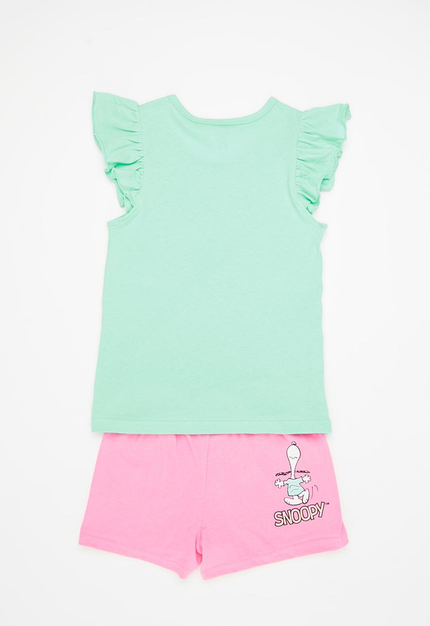 Character Group - Snoopy pj set - aqua/pink
