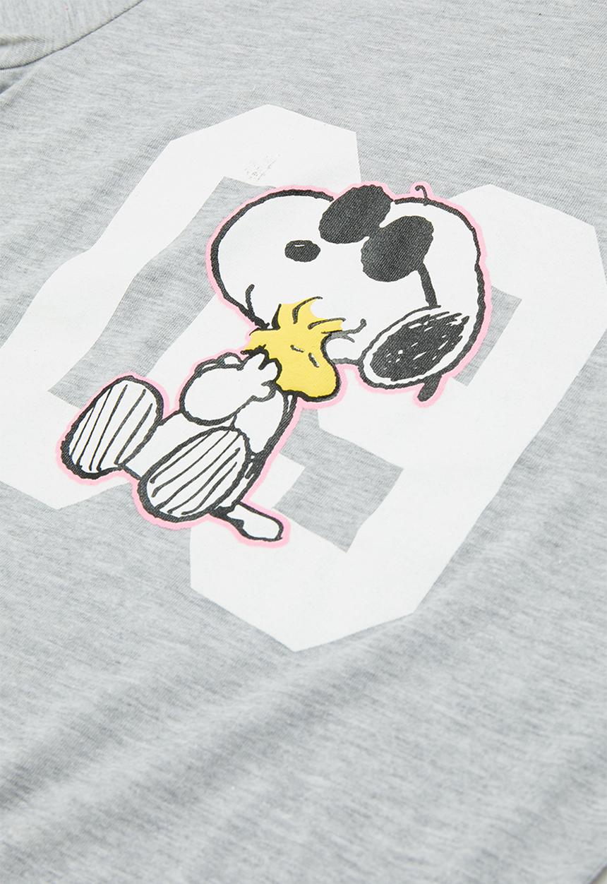 Character Group - Snoopy short set - grey & pink