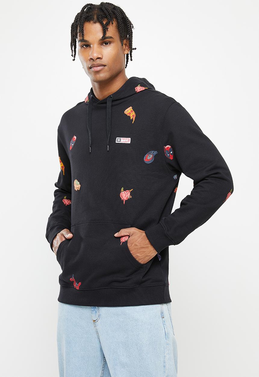 DC - Marvel Deadpool X DC  all over hoodie - black