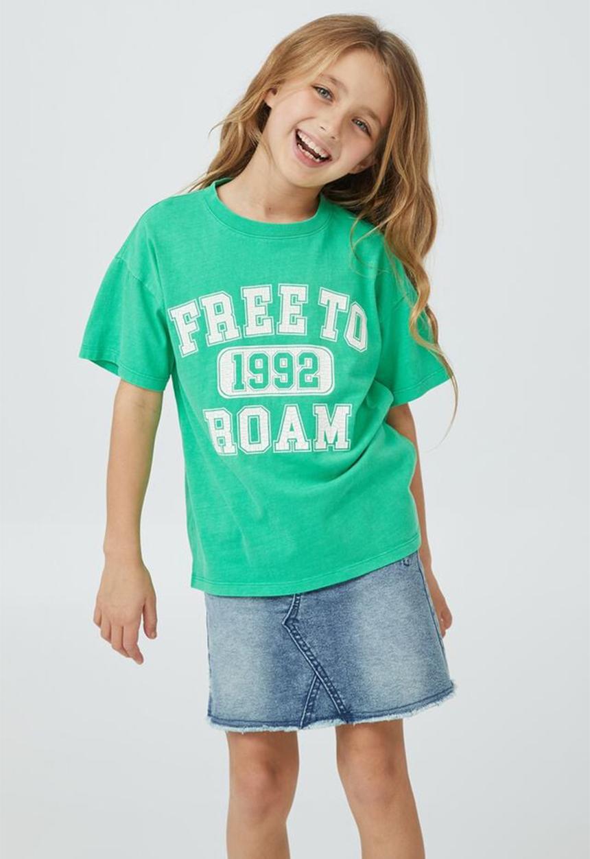 Cotton On - Stevie short sleeve embellished tee - toffee apple/free to roam