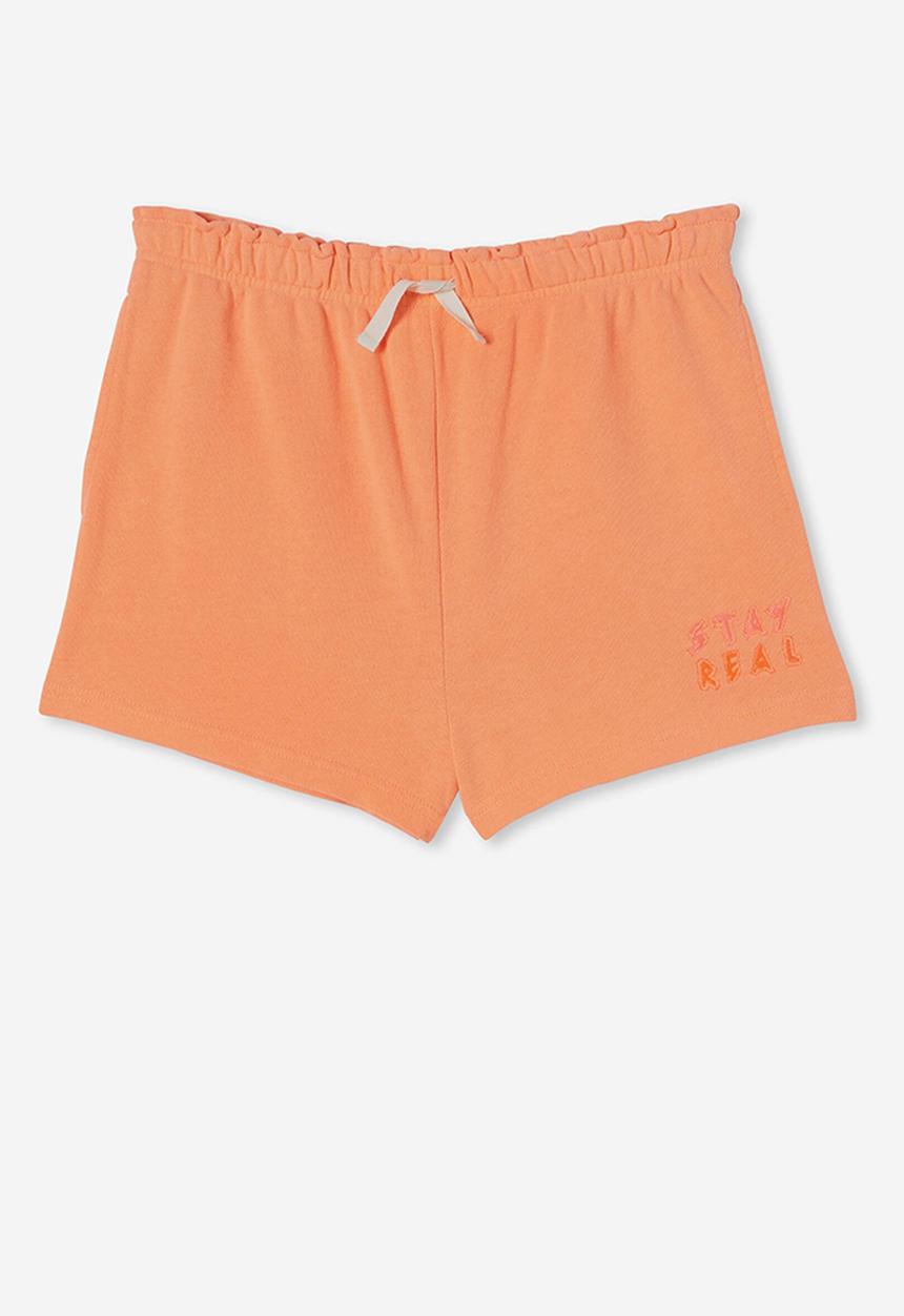 Cotton On - Chelsea fleece short - fizzy melon/stay real
