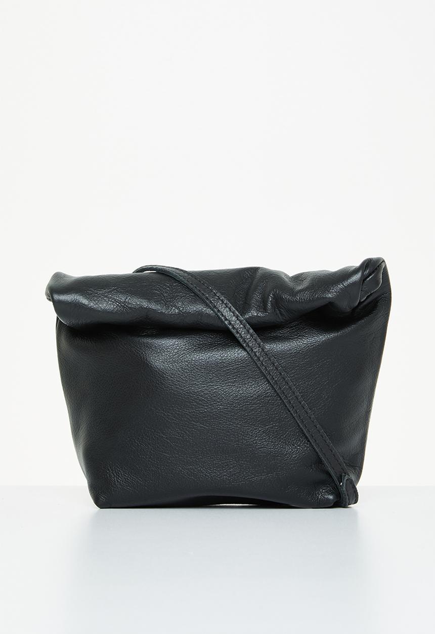 FSP Collection - Rollover leather crossbody - black
