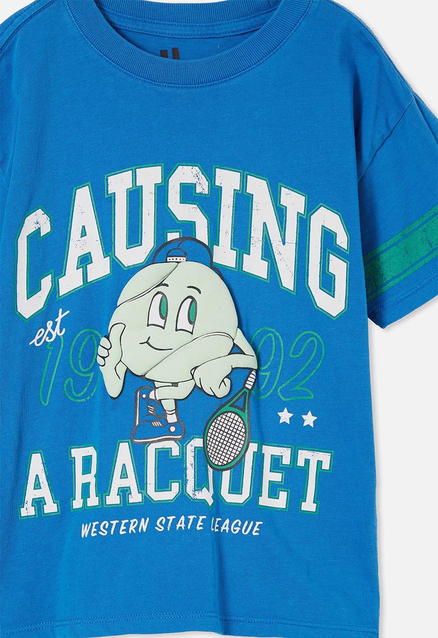 Cotton On - Stevie short sleeve embellished tee-blue punch/tennis