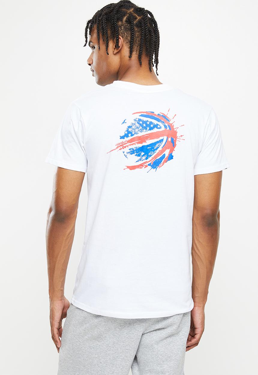 NBA - Nba core flag print print tee - white