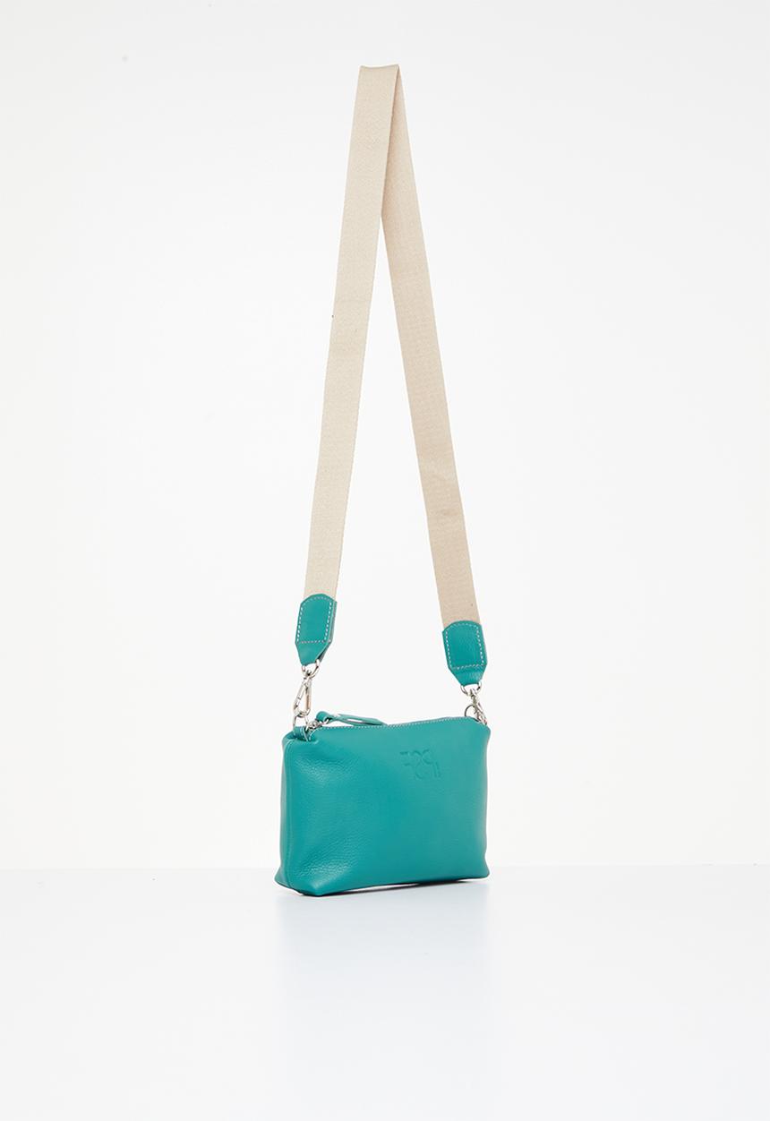 FSP Collection - Half day leather crossbody bag - teal