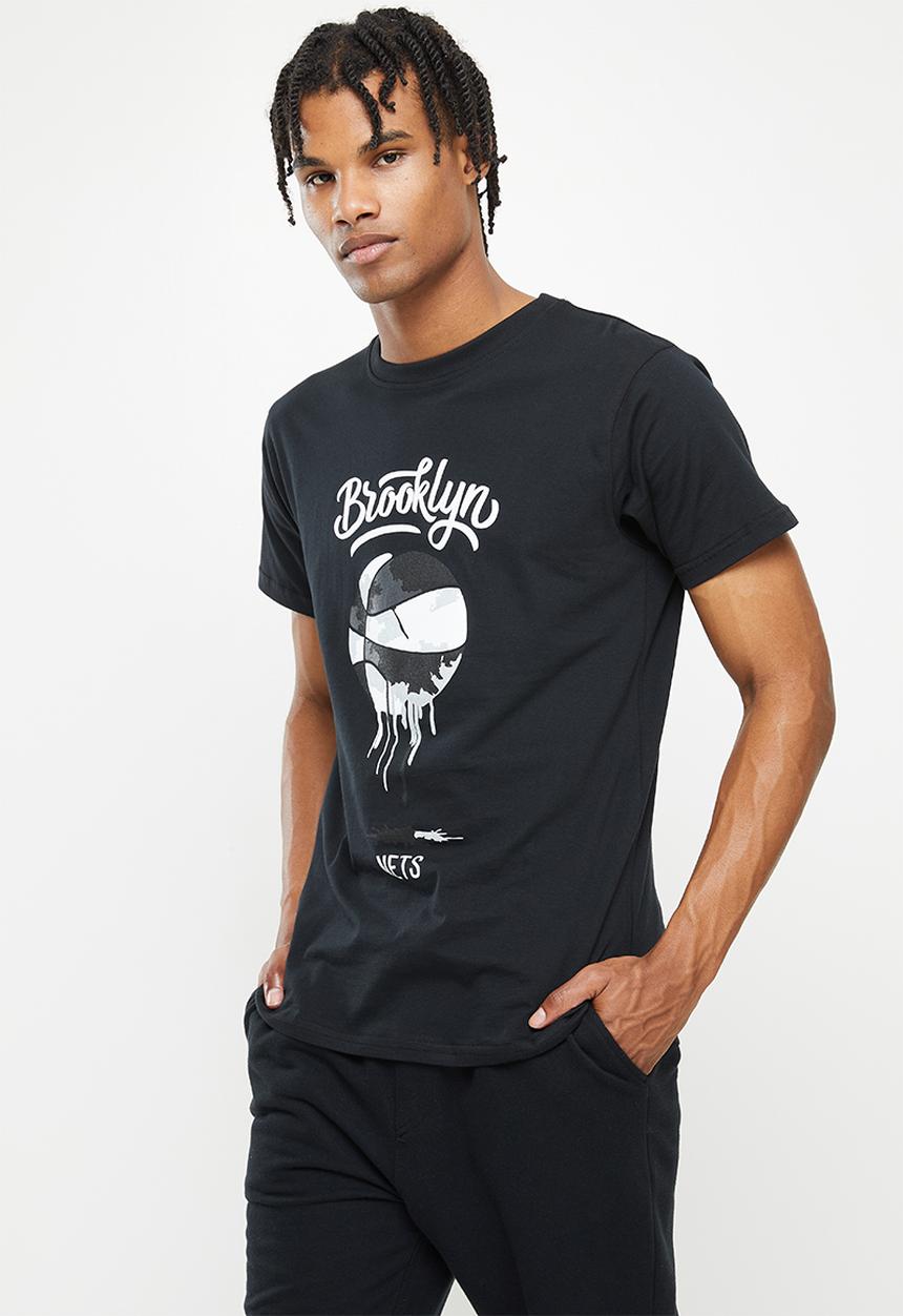 NBA - Brooklyn nets fashion paint ball print T-shirt - black