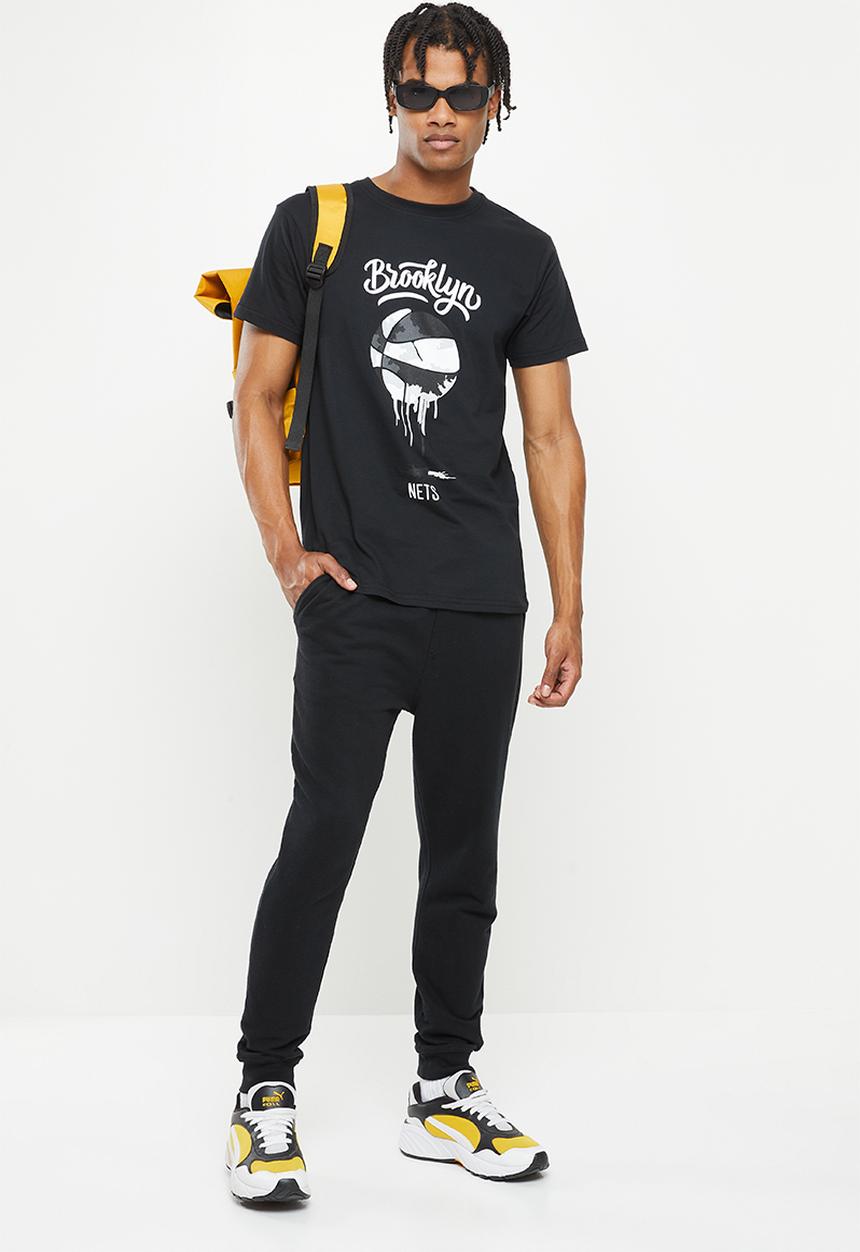 NBA - Brooklyn nets fashion paint ball print T-shirt - black