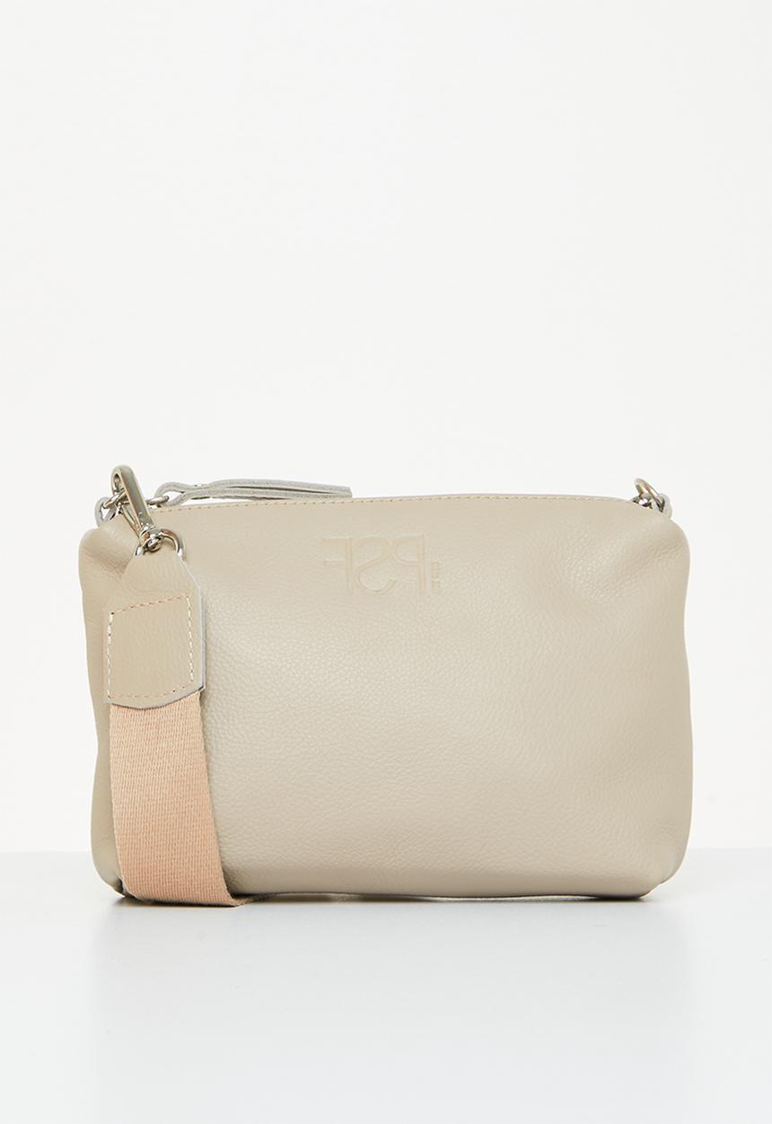 FSP Collection - Half day leather crossbody bag - taupe