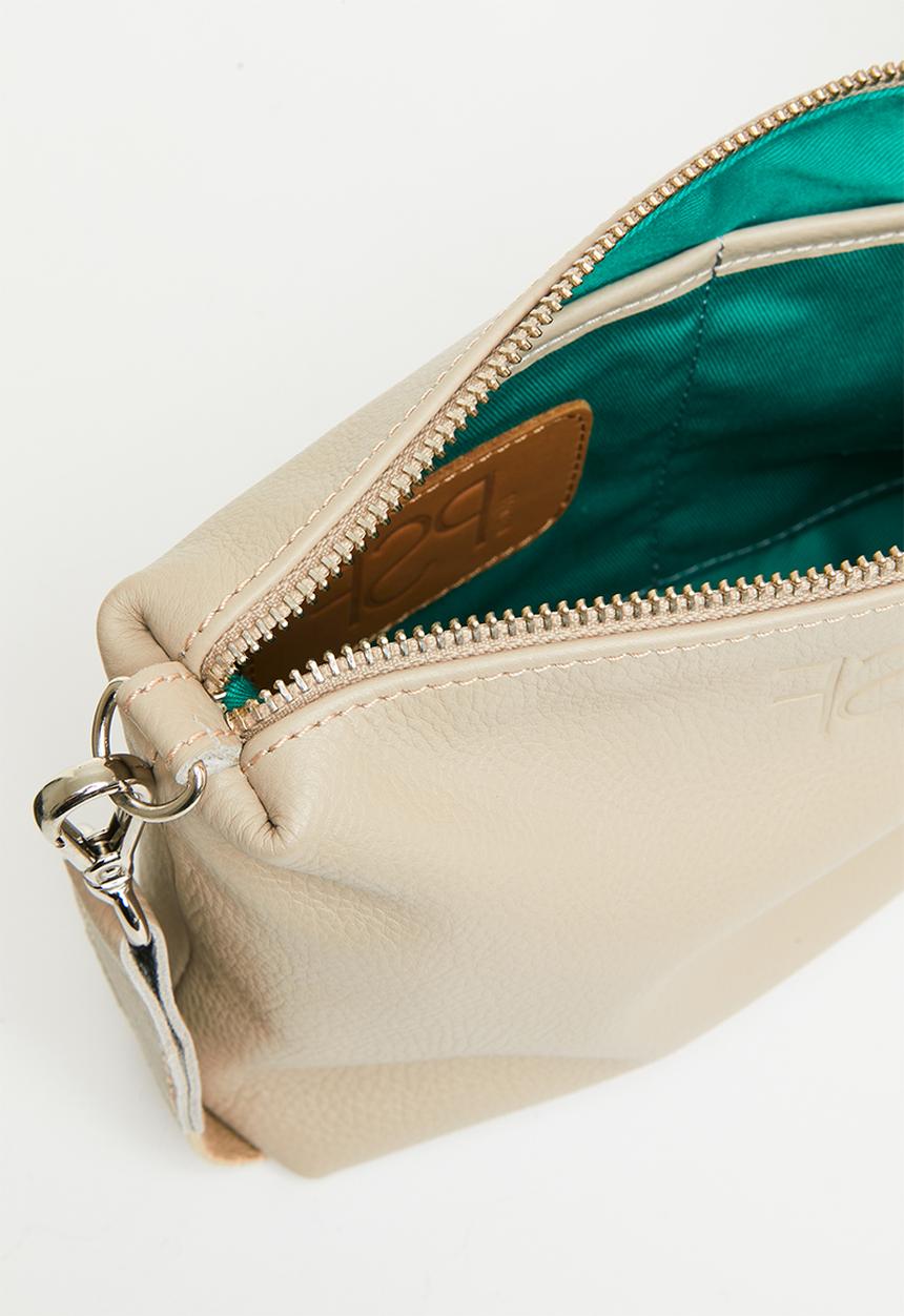FSP Collection - Half day leather crossbody bag - taupe